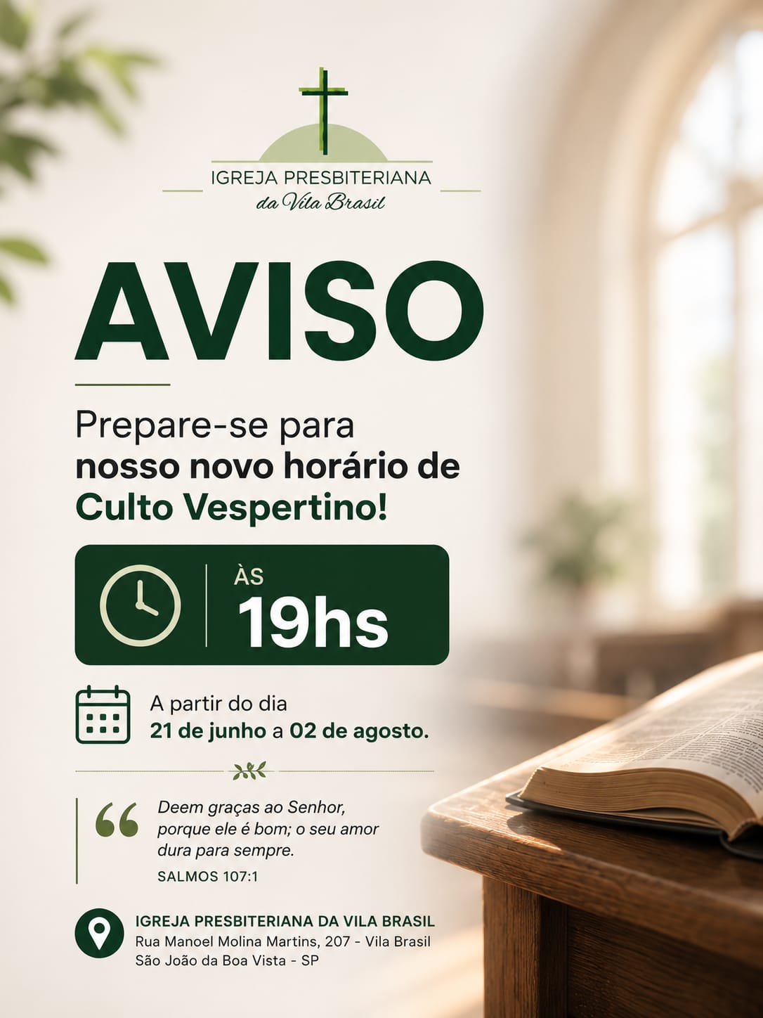 Culto Vespertino